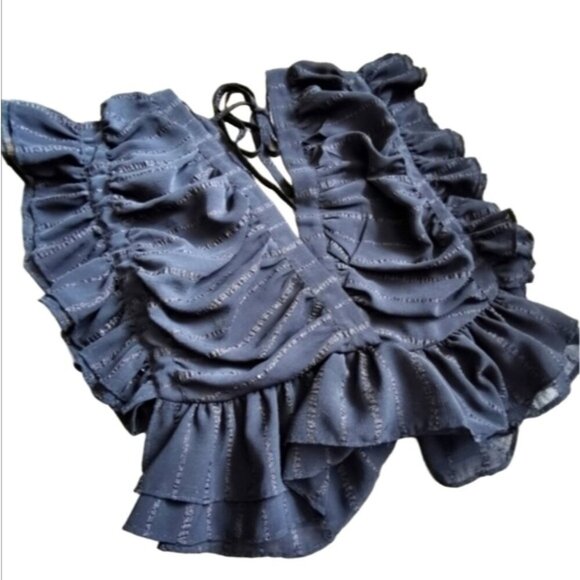 Uforia Tops - Uforia Muse Black Lace Trim V-Neck Blouse Women's Size Medium M